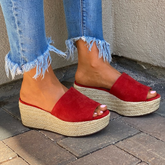 Genuine Leather Espadrille Wedge Flat Platform - Picture 4 of 13